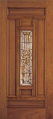 Mahogany Woodgrain with Glass Exterior Wood Door