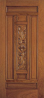 Mahogany Woodgrain with Glass Exterior Wood Door