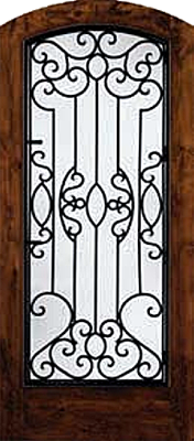 Knotty Alder with Glass and Grille Woodgrain Panel Exterior Wood Door Panel Wood Door