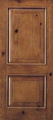 Knotty Alder Woodgrain Panel Exterior Wood Door