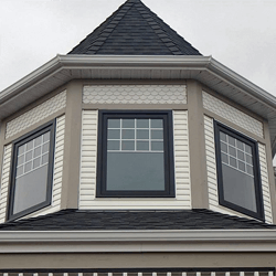 Top of Victorian home with new windows