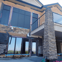 Home stripped of rotten materials and wet insulation.