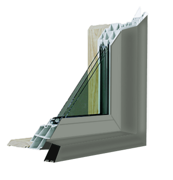 Hybrid aluminum/vinyl window frame