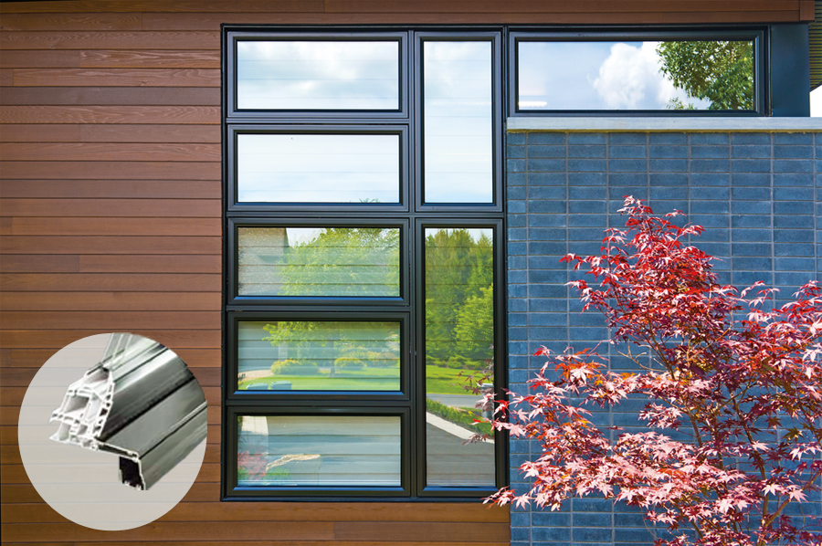 Hybrid  aluminum/vinyl window frame